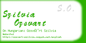 szilvia ozsvart business card